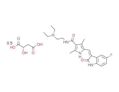 (Z)-N-[2-(diethylamino)ethyl]-5-[(5-fluoro-1,2-dihydro-2-oxo-3H-indol-3-yliden)methyl]-2,4-dimethyl-1H-pyrrole-3-carboxamide L-malate