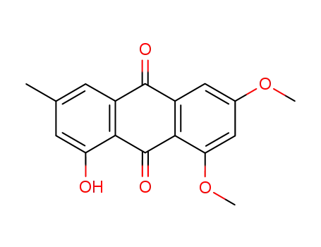 Molecular Structure of 5018-84-8 (9,10-Anthracenedione, 1-hydroxy-6,8-dimethoxy-3-methyl-)