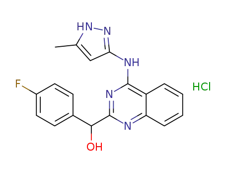 (R,S)-(4-fluorophenyl)(4-(5-methyl-1H-pyrazol-3-ylamino)quinazolin-2-yl)methanol hydrochloride