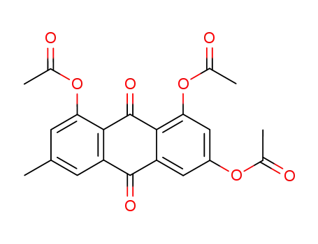 Molecular Structure of 6030-60-0 (6-methyl-9,10-dioxo-9,10-dihydroanthracene-1,3,8-triyl triacetate)