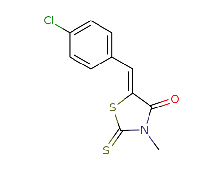 Molecular Structure of 23517-83-1 (5-[1-(4-CHLORO-PHENYL)-METH-(Z)-YLIDENE]-3-METHYL-2-THIOXO-THIAZOLIDIN-4-ONE)
