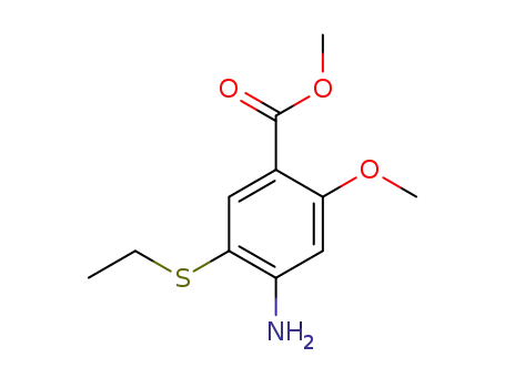 Molecular Structure of 1119455-01-4 (methyl 4-amino-5-(ethylthio)-2-methoxybenzoate)