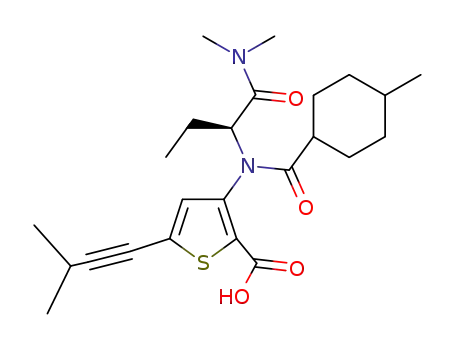 3-[[(1S)-1-(dimethylcarbamoyl)propyl]-(trans-4-methylcyclohexanecarbonyl)amino]-5-(3-methylbut-1-ynyl)thiophene-2-carboxylic acid
