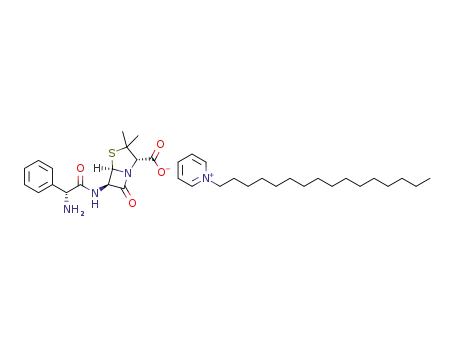 (2S,5R,6R)-6-(R-2-amino-2-phenylacetamido)-3,3-dimethyl-7-oxo-4-thia-1-azabicyclo(3.2.0)heptane-2-carboxylate cetylpyridinium