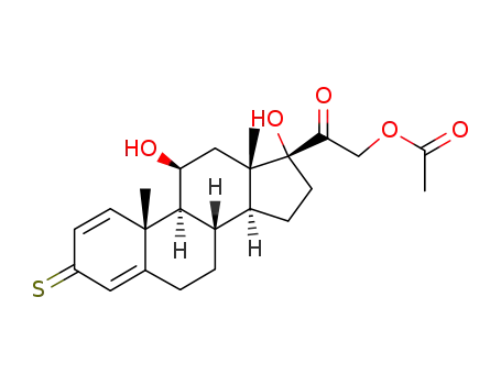 Acetic acid 2-((8S,9S,10R,11S,13S,14S,17R)-11,17-dihydroxy-10,13-dimethyl-3-thioxo-6,7,8,9,10,11,12,13,14,15,16,17-dodecahydro-3H-cyclopenta[a]phenanthren-17-yl)-2-oxo-ethyl ester