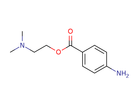 10012-47-2,DIMETHYLPROCAINE,Benzoic acid,p-amino-, 2-(dimethylamino)ethyl ester (7CI,8CI); Ethanol, 2-dimethylamino-,p-aminobenzoate (6CI); (Dimethylamino)ethyl p-aminobenzoate;2-(Dimethylamino)ethyl 4-aminobenzoate; Dimethylprocaine; NSC 25247