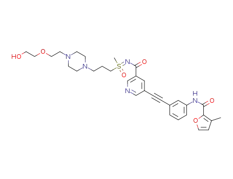 N-[(3-{4-[2-(2-hydroxyethoxyl)ethyl]piperazin-1-yl}propyl)(methyl)oxido-λ4-sulfanylidene]-5-({3-[(3-methyl-2-furoyl)amino]phenyl}ethynyl)nicotinamide