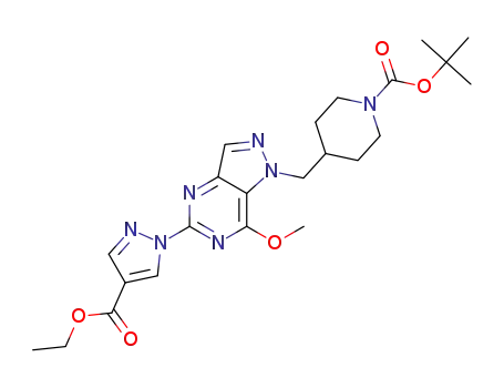 t-butyl 4-({5-[4-(ethoxycarbonyl)-1H-pyrazol-1-yl]-7-methoxy-1H-pyrazolo[4,3-d]pyrimidin-1-yl}methyl)piperidine-1-carboxylate
