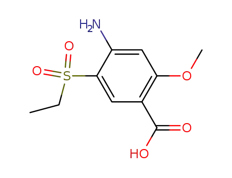 Molecular Structure of 71675-87-1 (Benzoic acid,4-amino-5-(ethylsulfonyl)-2-methoxy-)