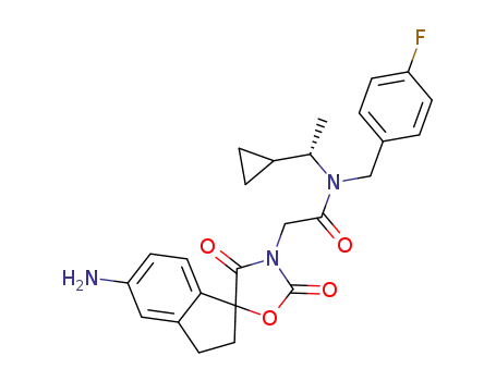 2-(5-amino-2',4'-dioxo-2,3-dihydrospiro[indene-1,5'-oxazolidine]-3'-yl)-N-((S)-1-cyclopropylethyl)-N-(4-fluorobenzyl)acetamide