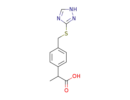 2-(4-(((1H-1,2,4-triazol-3-yl)thio)methyl)phenyl)propanoic acid