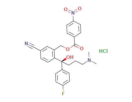 (S)-(-)-4-[4-(dimethylamino)-1-(4-fluorophenyl)-1-hydroxy-1-butyl]-3-(4-nitrobenzoyloxymethyl)benzonitrile hydrochloride