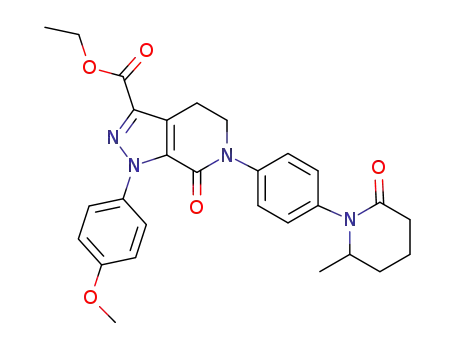 1-(4-methoxyphenyl)-7-oxo-6-[4-(2-oxo-6-methylpiperidin-1-yl)phenyl]-4,5,6,7-tetrahydro-1H-pyrazole [3,4-c]pyridine-3-carboxylic acid ethyl ester