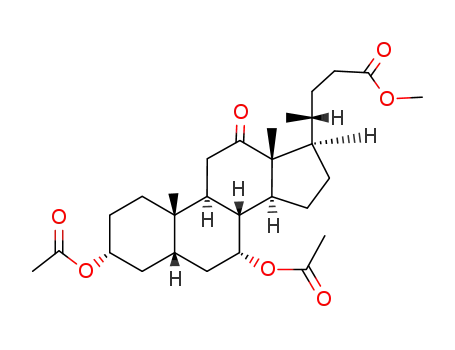 Molecular Structure of 28535-81-1 (methyl 3-alpha,7-alpha-diacetoxy-12-oxo-5-beta-cholan-24-oate)