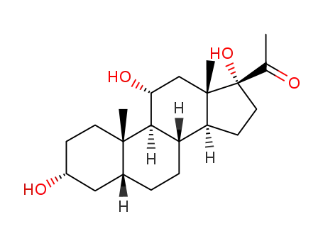 Molecular Structure of 603-96-3 ((3alpha,5beta,11alpha)-3,11,17-trihydroxypregnan-20-one)