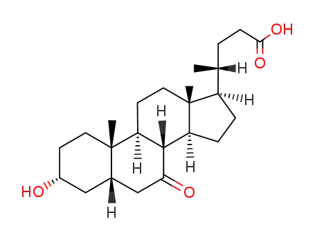 Molecular Structure of 4651-67-6 (3ALPHA-HYDROXY-7-OXO-5BETA-CHOLANIC ACID)