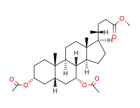 Molecular Structure of 2616-71-9 (3ALPHA,7ALPHA-DIACETOXY-5BETA-CHOLAN-24-OIC ACID METHYL ESTER)