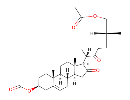 Molecular Structure of 7554-95-2 ((25R)-3β,26-Bis(acetyloxy)cholest-5-ene-16,22-dione)