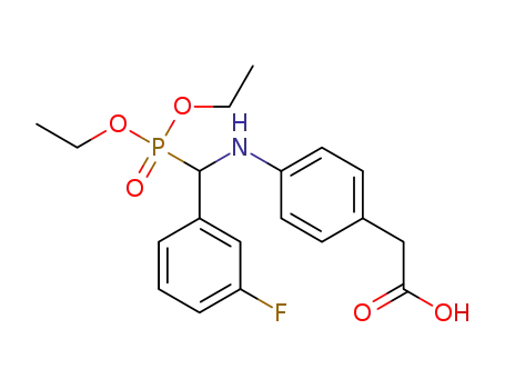 2-(4-(((diethoxyphosphoryl)(3-fluorophenyl)methyl)amino)phenyl)acetic acid