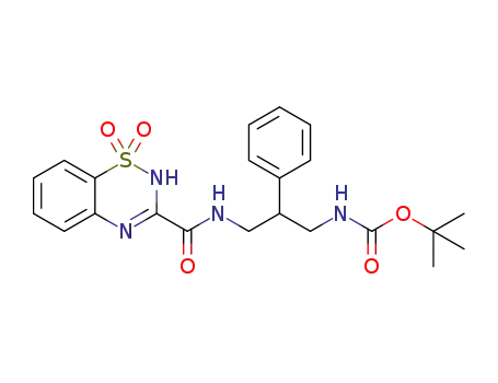 tert-butyl (3-(1,1-dioxido-2H-benzo[e][1,2,4]thiadiazine-3-carboxamido)-2-phenylpropyl)carbamate