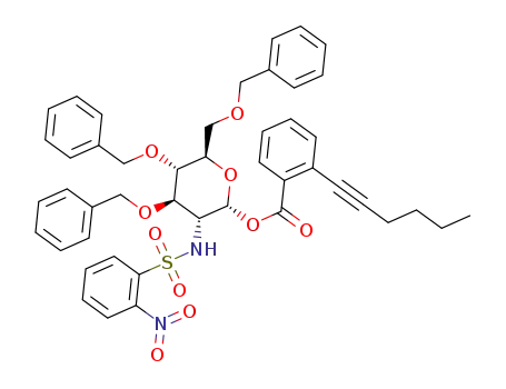 3,4,6-tri-O-benzyl-2-deoxy-2-(o-nitrobenzenesulfonylamino)-α-D-glucopyranosyl ortho-hexynylbenzoate