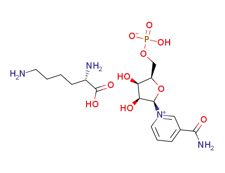 (S)-5-amino-5-carboxypentan-1-aminium ((2R,3R,4S,5R)-5-(3-carbamoylpyridin-1-ium-1-yl)-3,4-dihydroxytetrahydrofuran-2-yl)methyl phosphate
