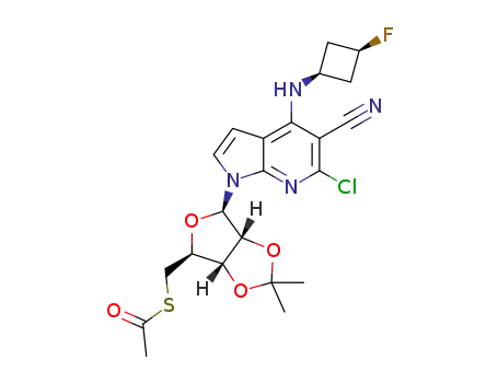 S-(((3aS,4S,6R,6aR)-6-(6-chloro-5-cyano-4-(((1S,3S)-3-fluorocyclobutyl)amino)-1H-pyrrolo[2,3-b]pyridin-1-yl)-2,2-dimethyltetrahydrofuro[3,4-d][1,3]dioxol-4-yl)methyl) ethanethioate