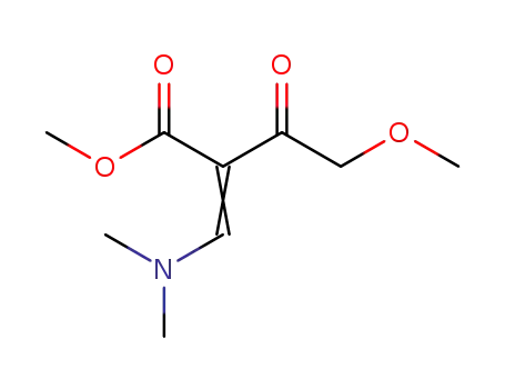 Molecular Structure of 127958-23-0 (Butanoic acid, 2-[(dimethylamino)methylene]-4-methoxy-3-oxo-, methyl
ester)