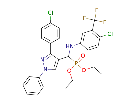 diethyl (((4-chloro-3-(trifluoromethyl)phenyl)amino)(3-(4-chlorophenyl)-1-phenyl-1H-pyrazol-4-yl)methyl)phosphonate