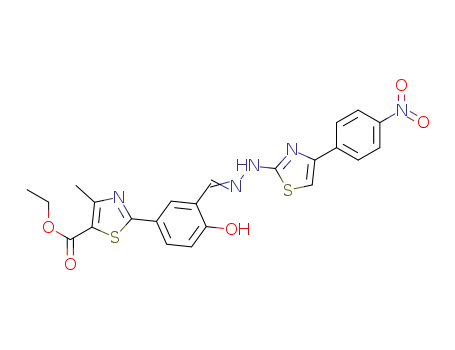 ethyl 2-(3-((2-(4-(4-nitrophenyl)thiazol-2-yl)hydrazono)methyl)-4-hydroxyphenyl)-4-methylthiazole-5-carboxylate