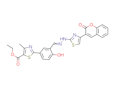 ethyl 2-(4-hydroxy-3-((2-(4-(2-oxo-2H-chromen-3-yl)thiazol-2-yl)hydrazono)methyl)phenyl)-4-methylthiazole-5-carboxylate