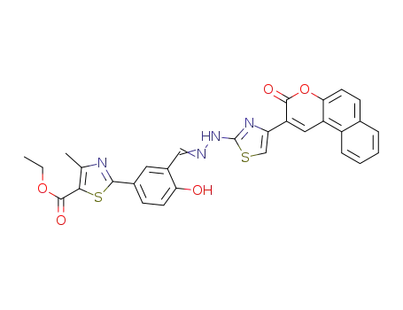 ethyl 2-(4-hydroxy-3-((2-(4-(3-oxo-3H-benzo[f]chromen-2-yl)thiazol-2-yl)hydrazono)methyl)phenyl)-4-methylthiazole-5-carboxylate