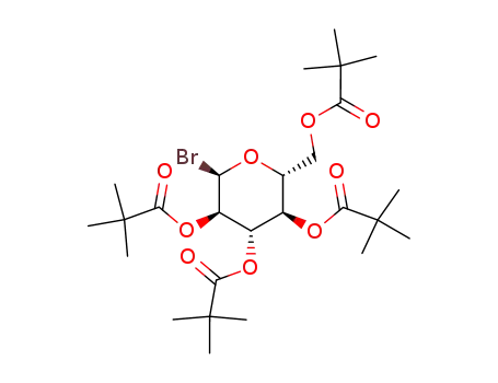 Molecular Structure of 81058-27-7 (2,3,4,6-Tetra-O-pivaloyl-alpha-D-glucopyranosyl bromide)