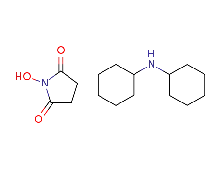 Molecular Structure of 82911-72-6 (2,5-Pyrrolidinedione, 1-hydroxy-, compd. with
N-cyclohexylcyclohexanamine (1:1))