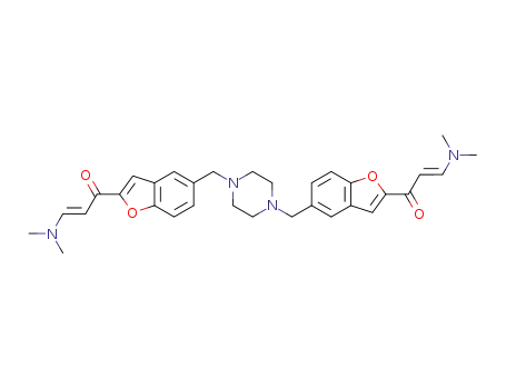 (2E,2'E)-1,4-bis[(2-(3-(dimethylamino)-1-oxoprop-2-en-1-yl)benzofuran-5-yl)methyl]piperazine