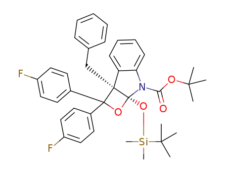 tert-butyl 2a-benzyl-7a-((tert-butyldimethylsilyl)oxy)-2,2-bis(4-fluorophenyl)-2a,7a-dihydrooxeto[2,3-b]indole-7(2H)-carboxylate
