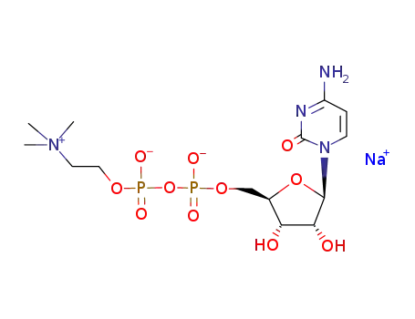 Molecular Structure of 33818-15-4 (Cytidine5'-(trihydrogen diphosphate), P'-[2-(trimethylammonio)ethyl] ester, inner salt,sodium salt (1:1))