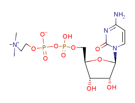 987-78-0,CYTIDINE 5'-DIPHOSPHOCHOLINE,Choline,hydroxide, 5'-ester with cytidine 5'-(trihydrogen pyrophosphate), inner salt(8CI);Audes;CDP-choline;Cereb;Choline 5'-cytidinediphosphate;Citicholine;Citidoline;Colite;Corenalin;Cytidine 5'-(cholinediphosphate);Cytidinediphosphate choline;Cytidoline;Emicholine F;Hornbest;Neucolis;Nicolin;Reagin;Recognan;Somazina;