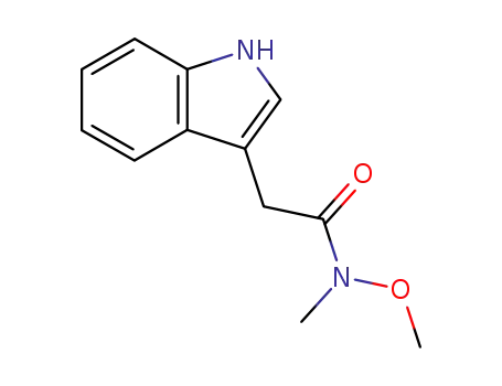Molecular Structure of 132922-37-3 (2-(1H-indol-3-yl)-N-Methoxy-N-MethylacetaMide)