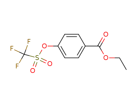 Molecular Structure of 125261-30-5 (Benzoic acid, 4-[[(trifluoromethyl)sulfonyl]oxy]-, ethyl ester)