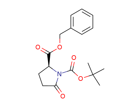 113400-36-5,BOC-L-PYROGLUTAMIC ACID BENZYL ESTER,1,2-Pyrrolidinedicarboxylic acid, 5-oxo-, 1-(1,1-dimethylethyl) 2-(phenylmethyl) ester, (S)-;2-Benzyl 1-tert-butyl (2S)-5-oxopyrrolidine-1,2-dicarboxylate;Benzyl N-Boc-pyroglutamate;(S)-5-Oxo-pyrrolidine-1,2-dicarboxylic acid 2-benzyl ester 1-tert-butyl ester;