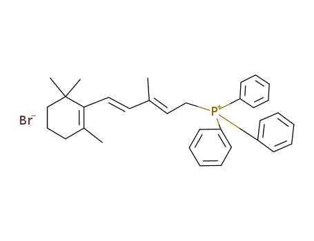 62285-98-7,[(2E,4E)-3-Methyl-5-(2,6,6-trimethyl-2-cyclohexen-1-yl)-2,4-pentadien-1-yl](triphenyl)phosphonium bromide,Phosphonium,[(2E,4E)-3-methyl-5-(2,6,6-trimethyl-1-cyclohexen-1-yl)-2,4-pentadienyl]triphenyl-,bromide (9CI);Phosphonium,[3-methyl-5-(2,6,6-trimethyl-1-cyclohexen-1-yl)-2,4-pentadienyl]triphenyl-,bromide, (E,E)-;