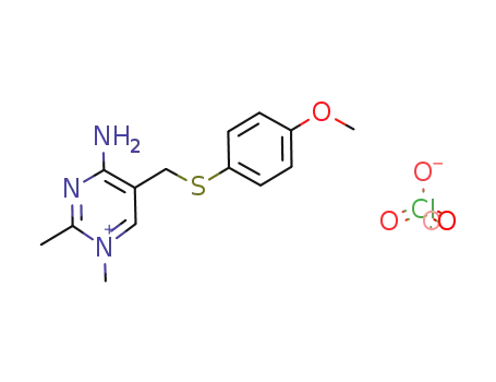 4-Amino-5-(4-methoxy-phenylsulfanylmethyl)-1,2-dimethyl-pyrimidin-1-ium; perchlorate