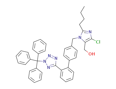 2-n-butyl-4-chloro-1-[(2'-(2-triphenylmethyl-2H-tetrazol-5-yl)-1,1'-biphenyl-4-yl)methyl]-1H-imidazole-5-methanol