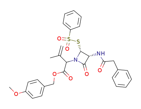 4-phenylsulfonylthio-3-phenylacetamido-1-(1-(p-methoxybenzyloxycarbonyl)-2-methyl-2-propenyl)-2-azetidinone