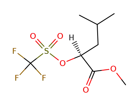 Molecular Structure of 120049-34-5 (Pentanoic acid, 4-methyl-2-[[(trifluoromethyl)sulfonyl]oxy]-, methyl ester,
(2S)-)