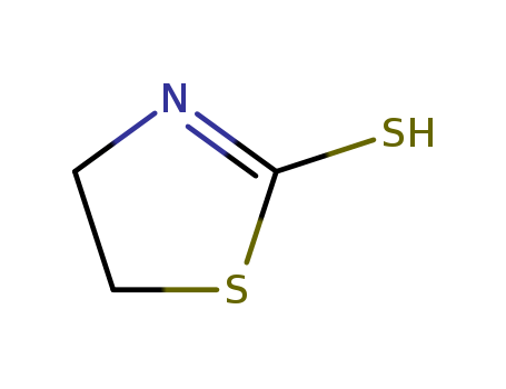 96-53-7,2-Mercaptothiazoline,1,3-Thiazolidin-2-thione;1,3-Thiazolidine-2-thione;2-Mercapto-2-thiazoline;2-Mercapto-4,5-dihydrothiazole;2-Mercapto-D2-thiazoline;2-Thiazolidinethione;2-Thiazoline-2-thiol;2-Thiothiazolidone;4,5-Dihydro-2-mercaptothiazole;4,5-Dihydrothiazole-2-thiol;Mercaptothiazoline;Metabasal;NSC 680;Sancelent2MT;Tetrahydrothiazole-2-thione;Thyroidan;WR 305;D2-Thiazoline-2-thiol;
