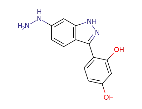 4-(6-hydrazino-1H-indazol-3-yl)-1,3-benzenediol