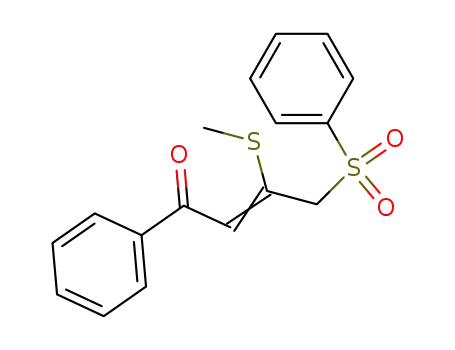 3-methylthio-1-phenyl-4-phenylsulfonyl-2-buten-1-one