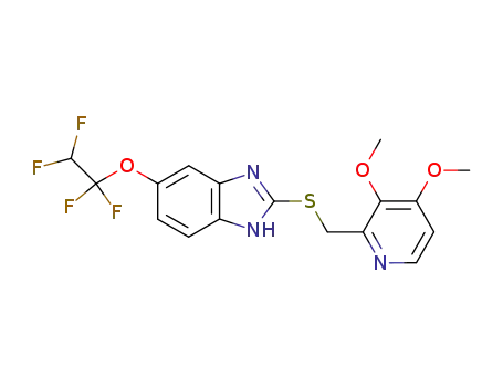 Molecular Structure of 102625-63-8 (1H-Benzimidazole,
2-[[(3,4-dimethoxy-2-pyridinyl)methyl]thio]-5-(1,1,2,2-tetrafluoroethoxy)-)
